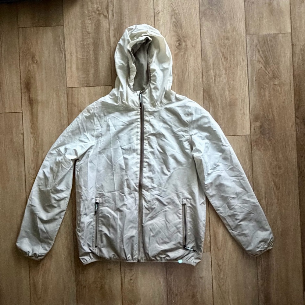 Killtec Men’s Medium White & Grey Lightweight Windbreaker Hoodie